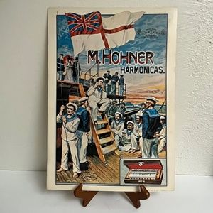 1972 Lithography of an early M. Hohner Harmonicas advertisement.